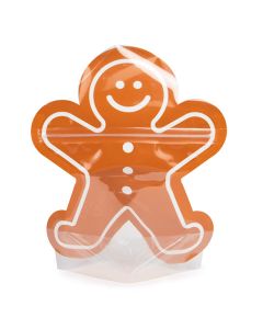 Gingerbread Man Shaped Pouches 6 9/16" x 3" x 8 1/8" 100 pack SP7GZ