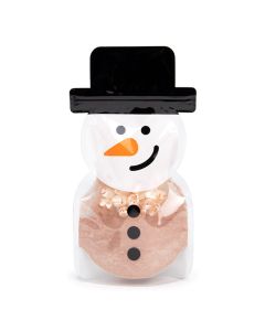 Snowman shaped bag with hot cocoa - 5 3/4" x 10"